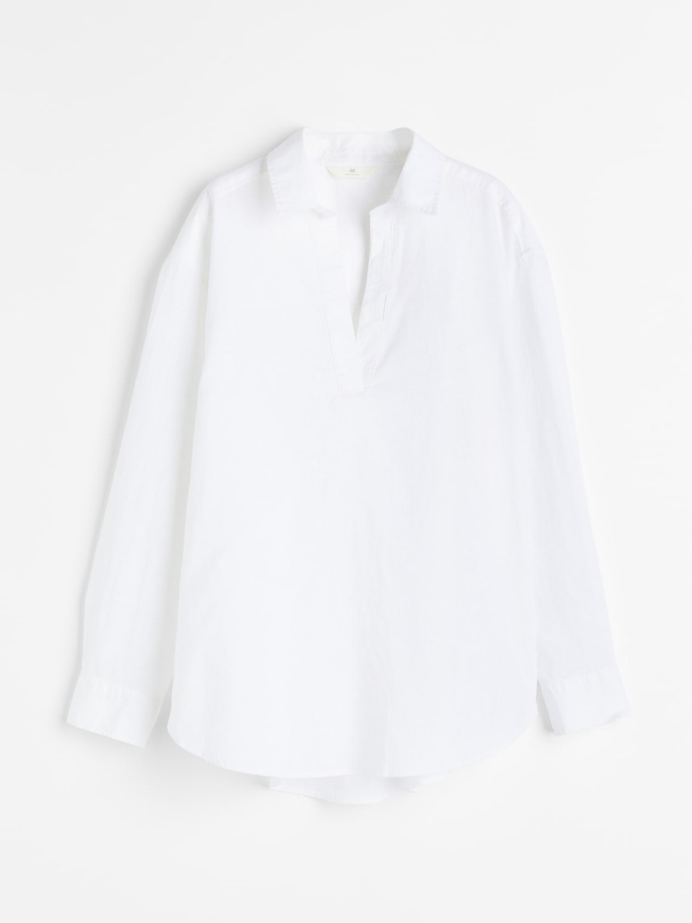 H&M Linen-Blend Popover Shirt
Color: White